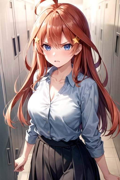 Itsuki Nakano (gotoubun No Hanayome), Angry, Locker Room Furry AI Porn