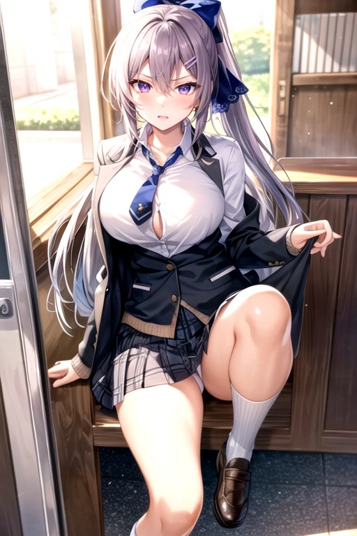 Ponytail, Higuchi Kaede, Purple Eyes AI Gay Porn