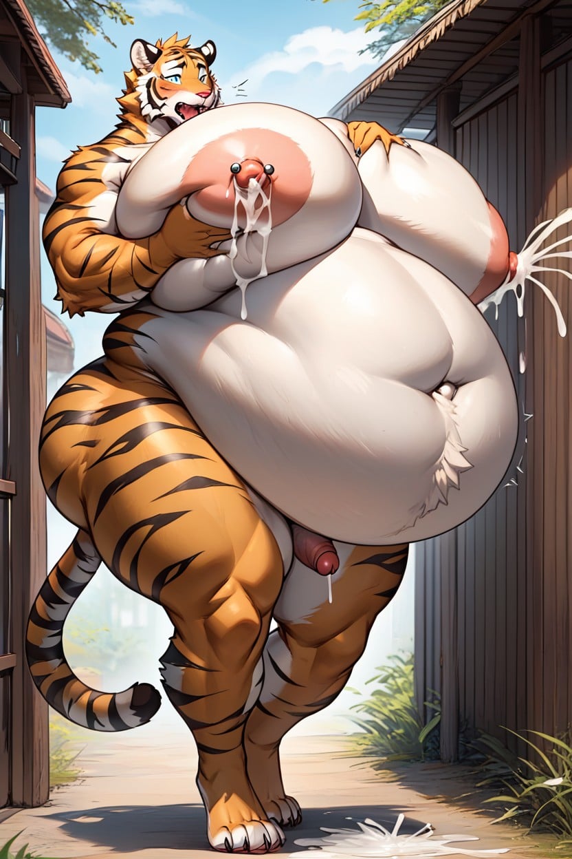 Hyper Huge Nipples, Hyper Huge Nipples, Shocked Furry AI Porn