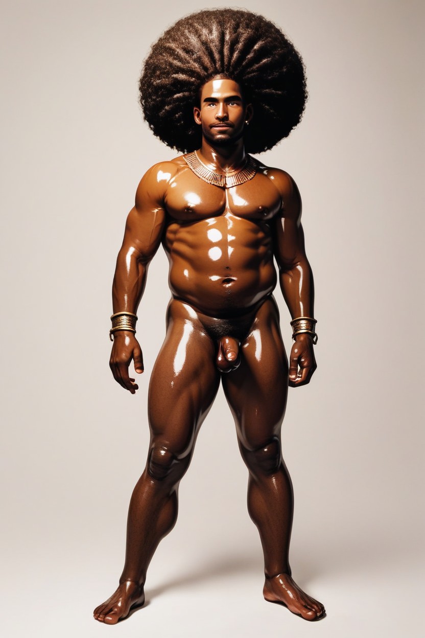 Tribal Wear, Nsfw, Light Skin African AI Gay Porn