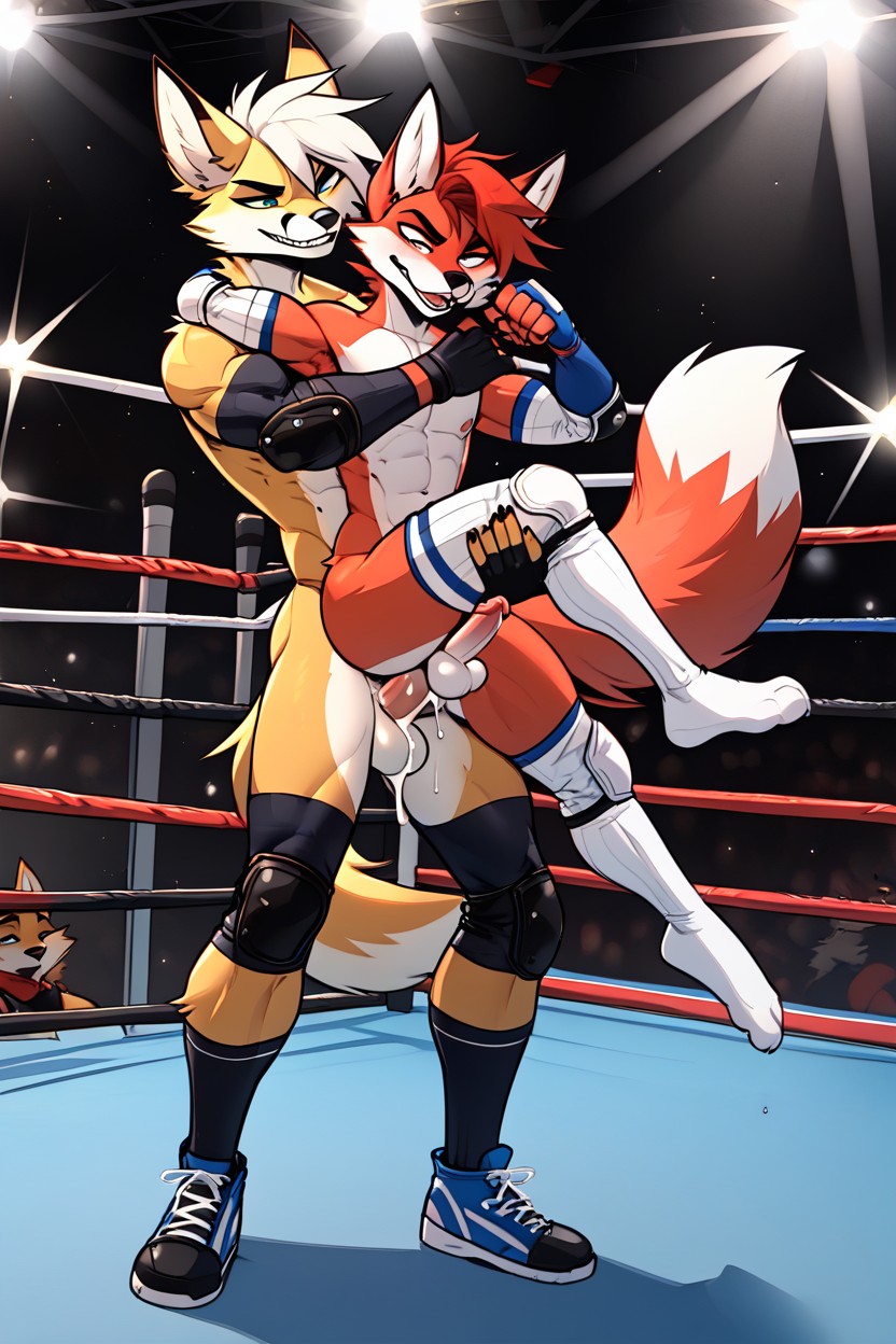 Wrestler Elbow Pads, Skinny, Jax Eyes Rolling Back Furry AI Porn