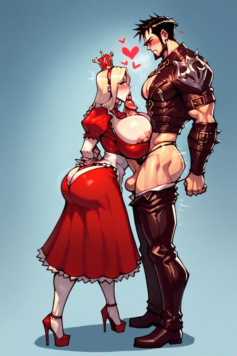 Alice In Wonderland Setting, Submissive Look On Face, Loves Tit Fucking Shemale AI Porn