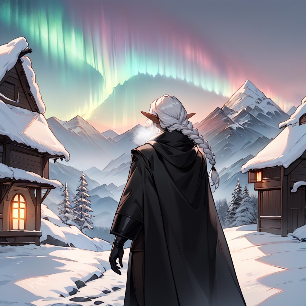 Dark Clothes, Long Gloves, Mountains Hentai AI Porn