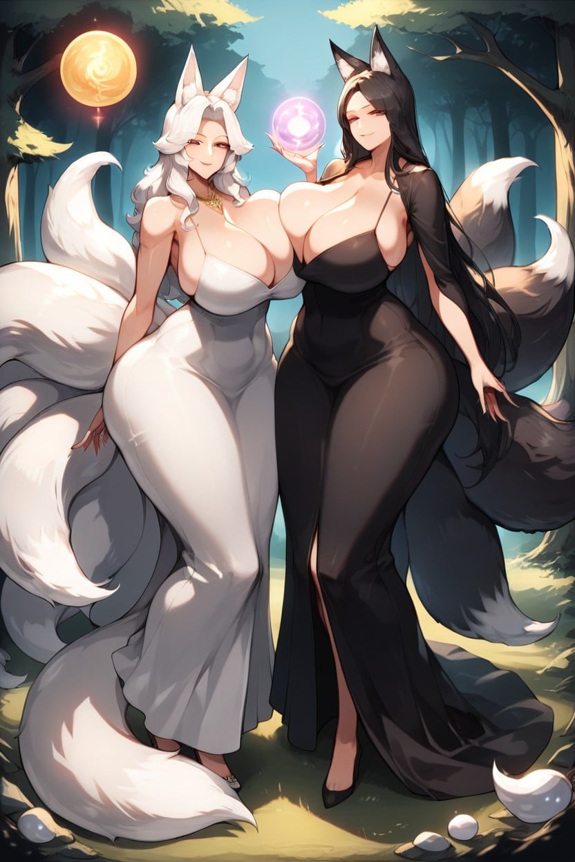 Standing, Wide Hips, Kitsune Hentai AI Porn