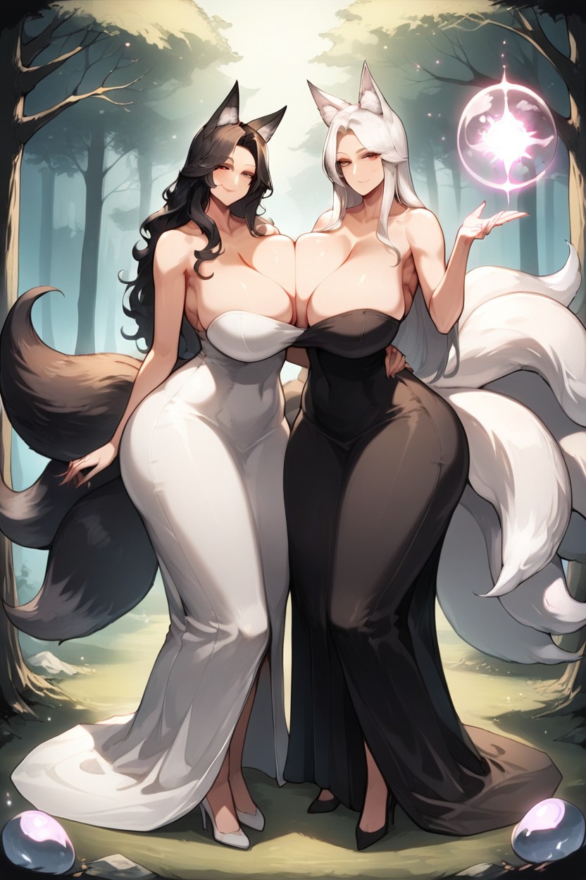 Multiple Tails, Smug, Full Body Hentai AI Porn