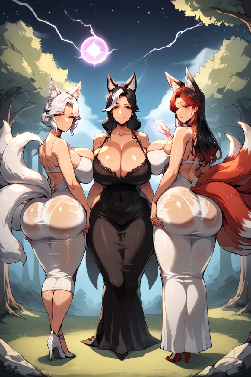 Orb, White Dress, Fox Ears Hentai AI Porn