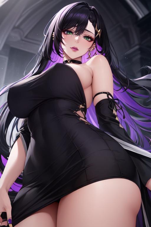 Makeup, Long Straight Hair, Lipstick AI Porn