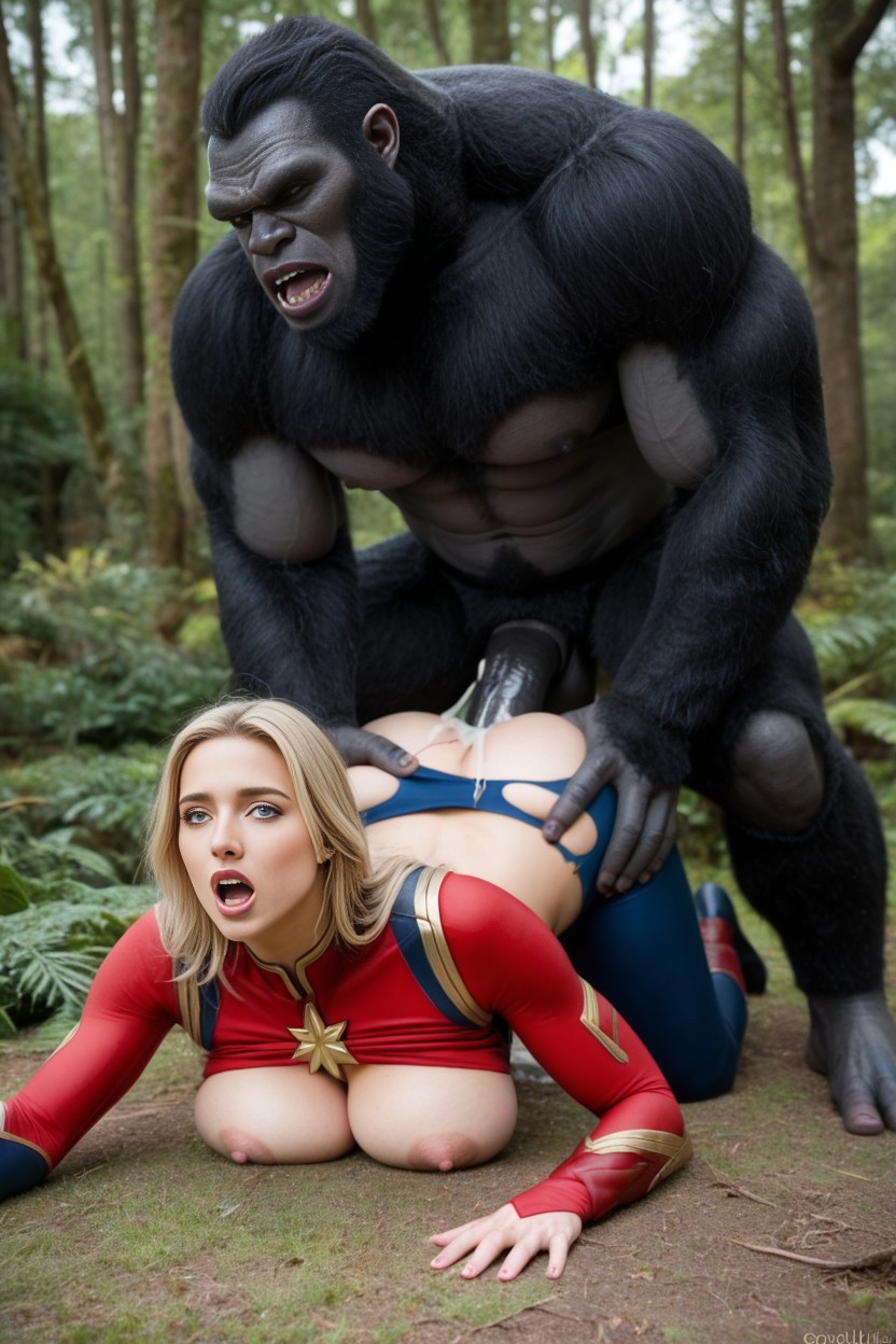 Beast Sex, Captain Marvel, Pronebone AI Porn
