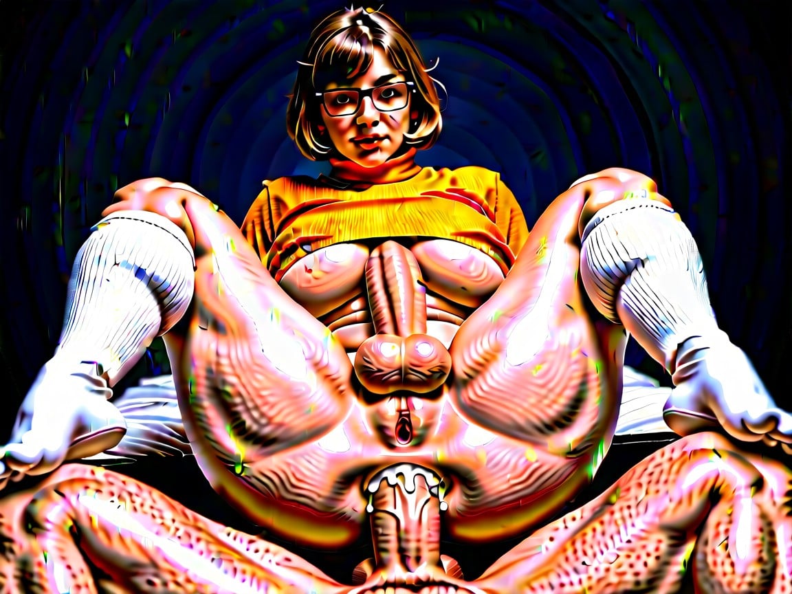 In Old Hanuted Mansion Bedroom, Freckles, Fat Rolls Shemale AI Porn