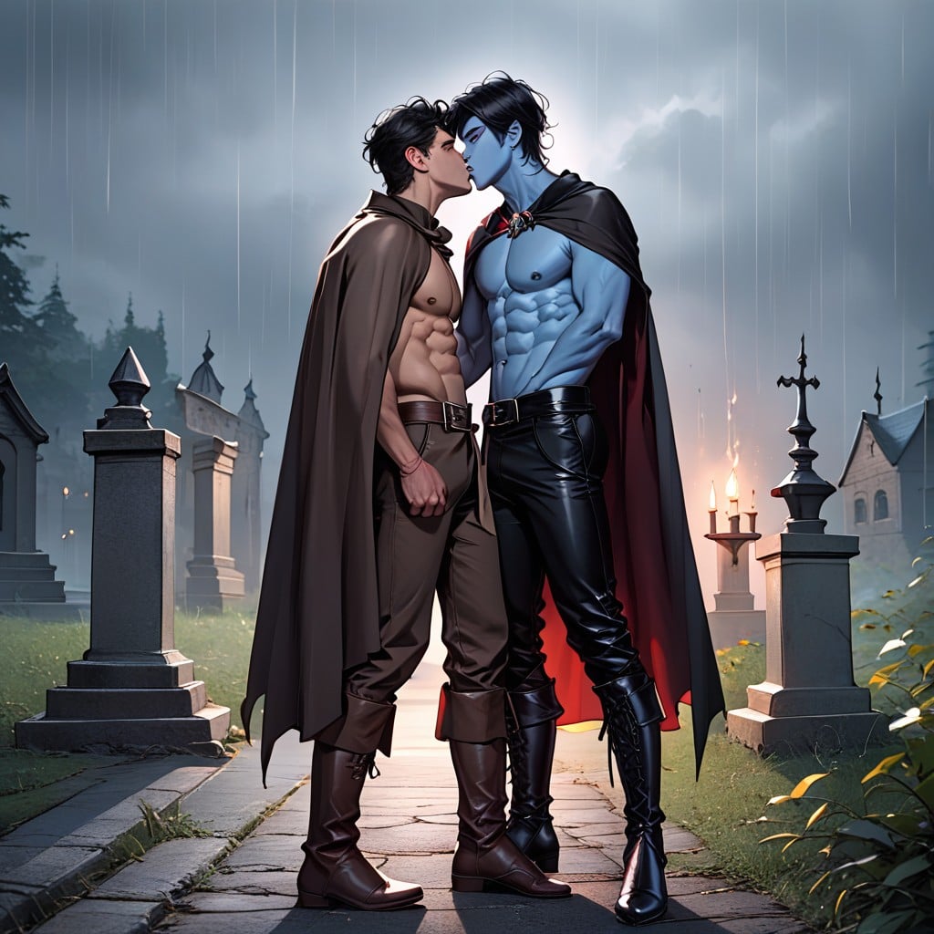 High Resolution, Glowing Red Eyes, Night AI Gay Porn