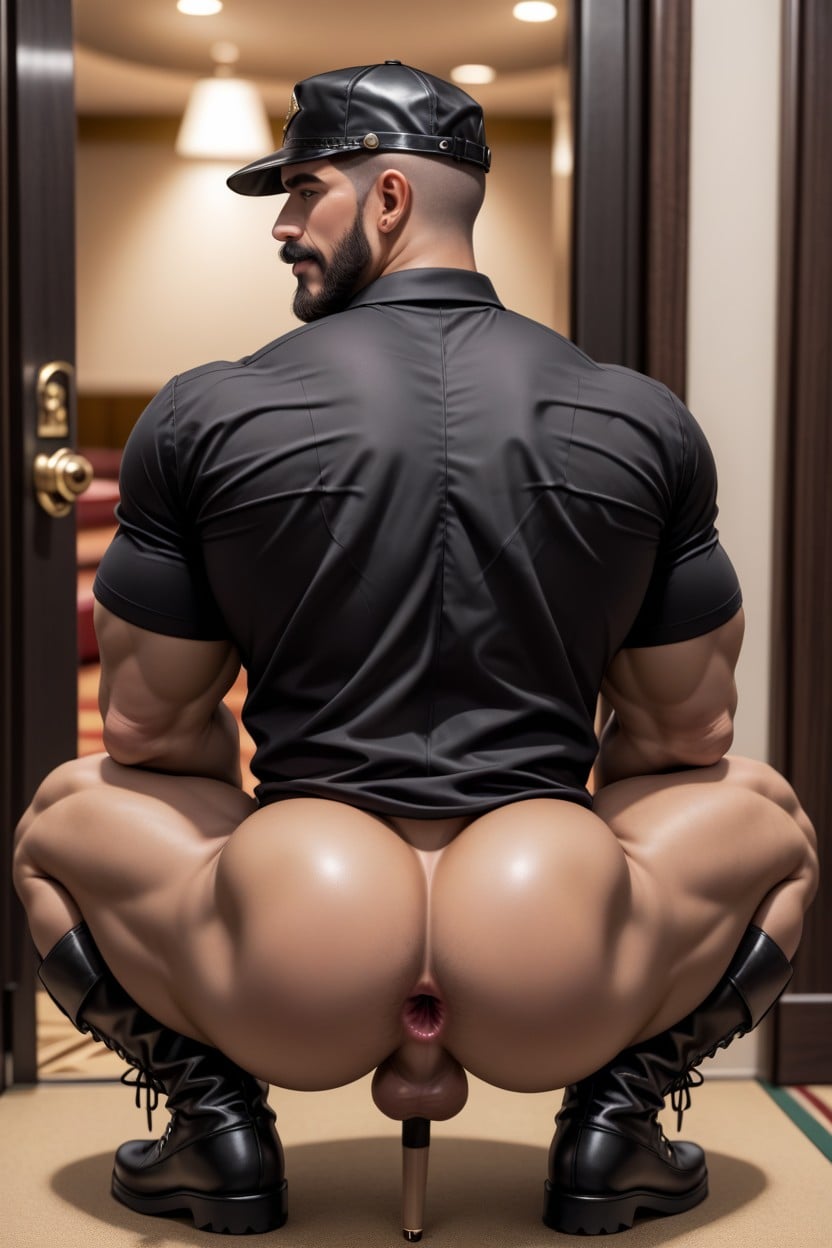 Beard, +, Show Back AI Gay Porn