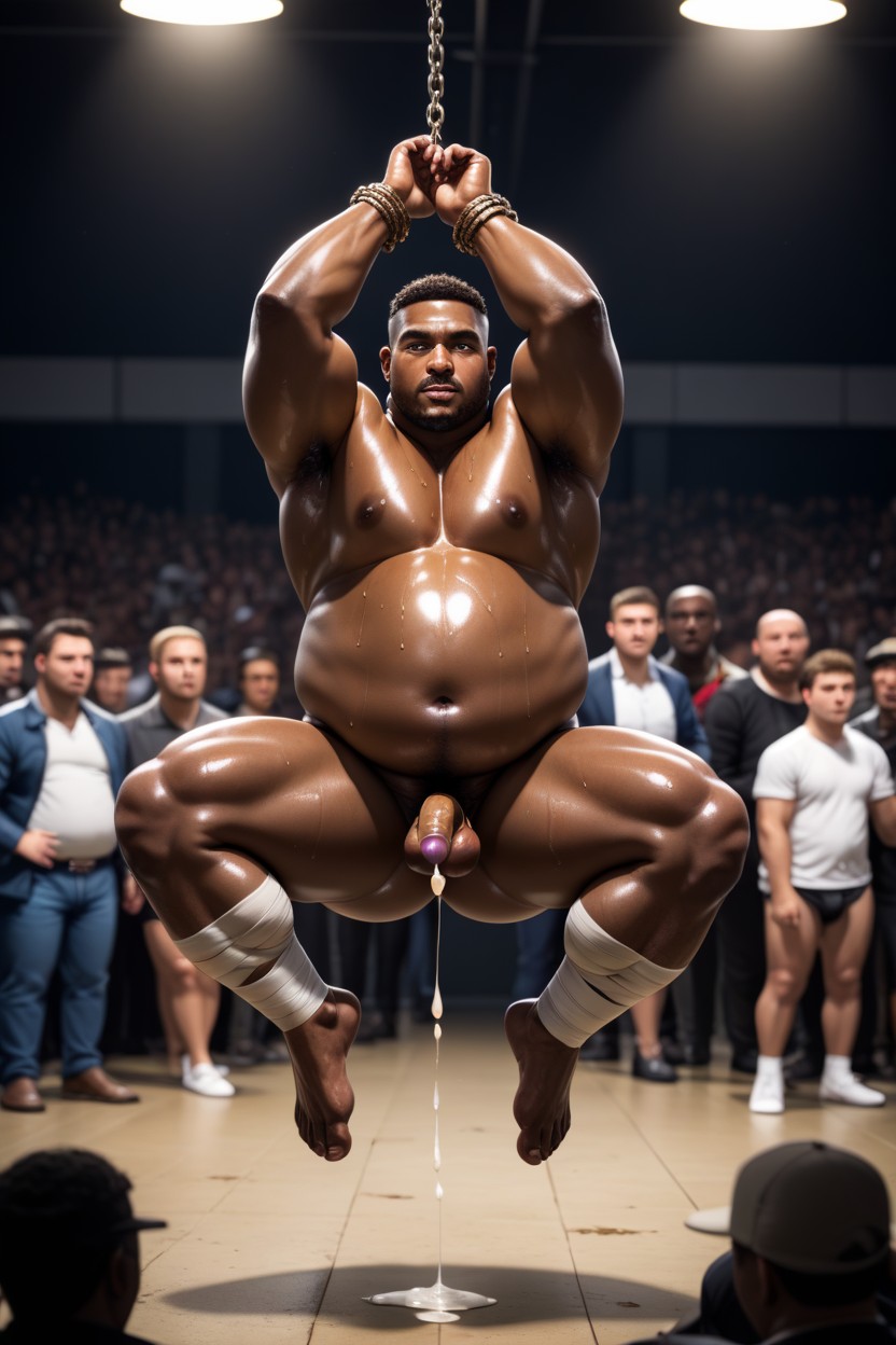 Large Fat, Bleeding, Light Skin African AI Gay Porn