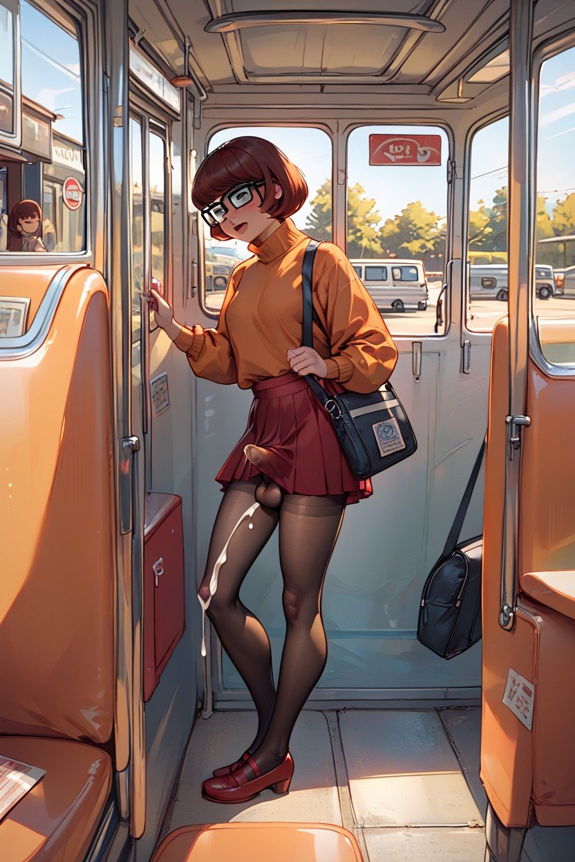 Transparent Clothes, Velma, Bus Stop Furry AI Porn