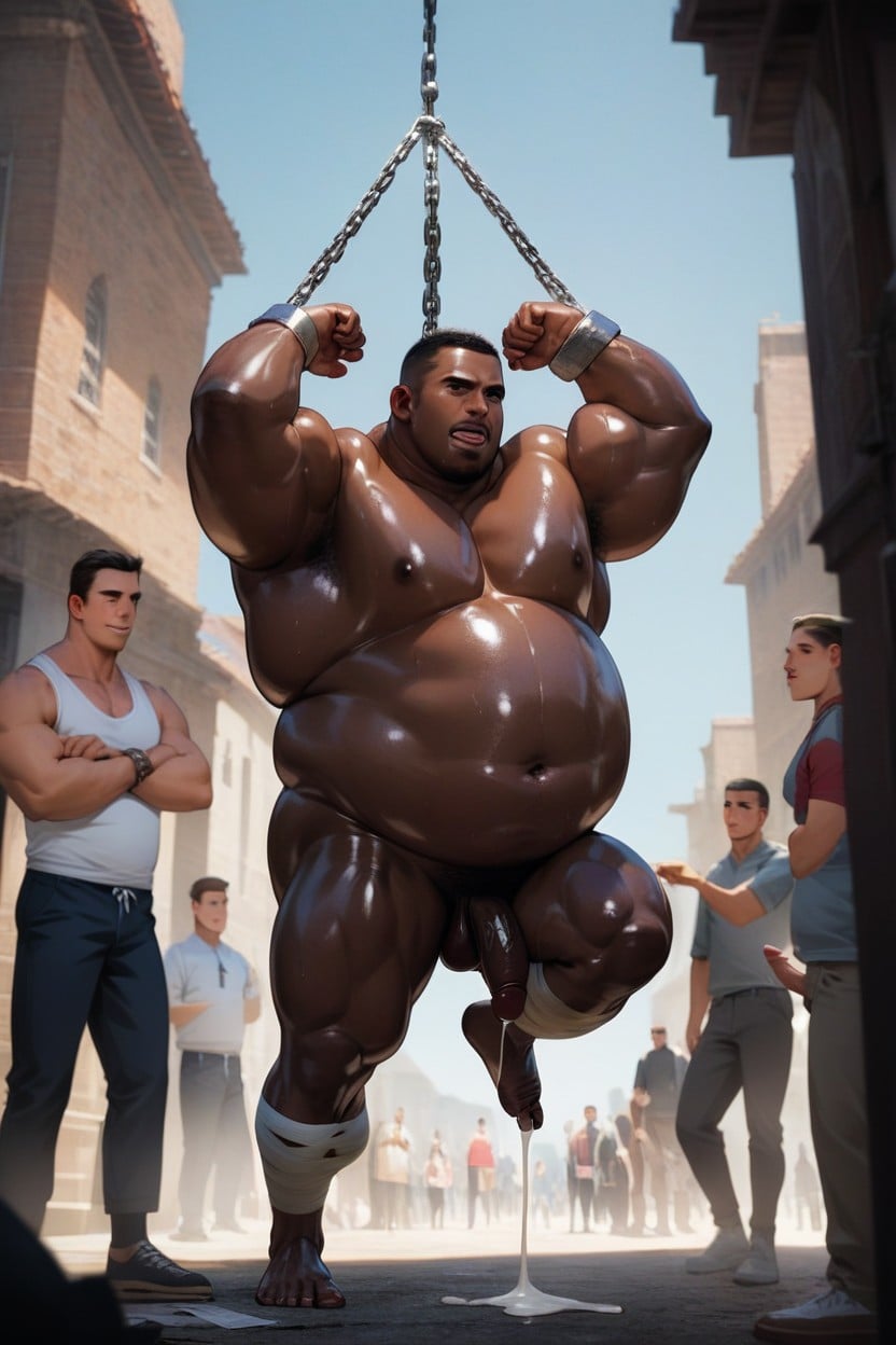 Public Humiliation, Bleeding, Large Fat AI Gay Porn