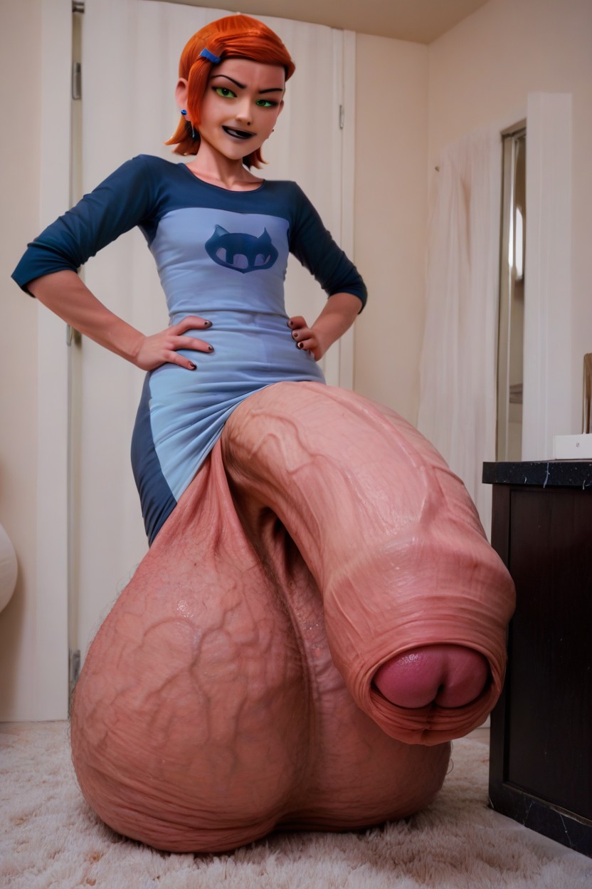 Gwen Tennyson From Ben, Giant Foreskin Foreskin Covering Whole Cock, Hyper Veiny Balls Shemale AI Porn