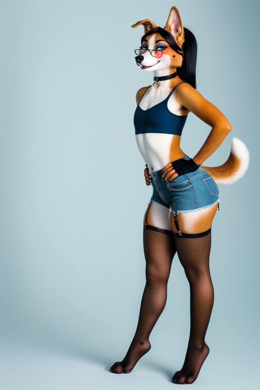 Necklace, Nose Ring, Ponytail Furry AI Porn