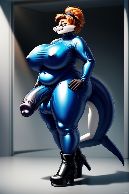 Hyper Cock Bulge, Thin Waist, Dog Furry AI Porn