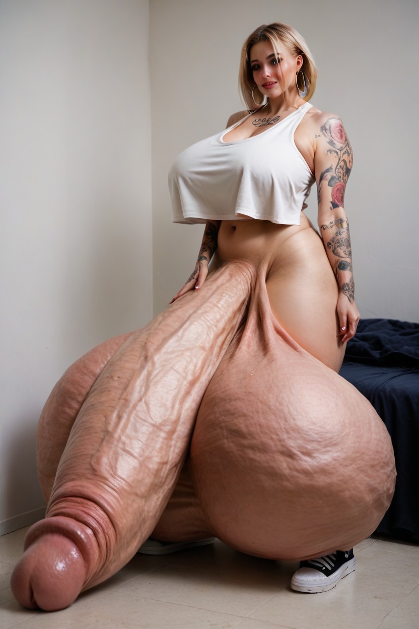 Thick, Bending Over, Short Length Shemale AI Porn