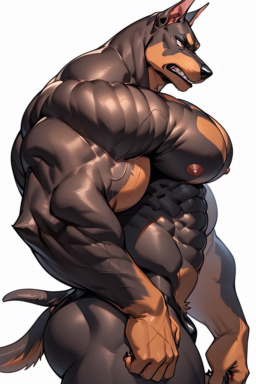 Doberman, Furry, Dog Asian AI Porn