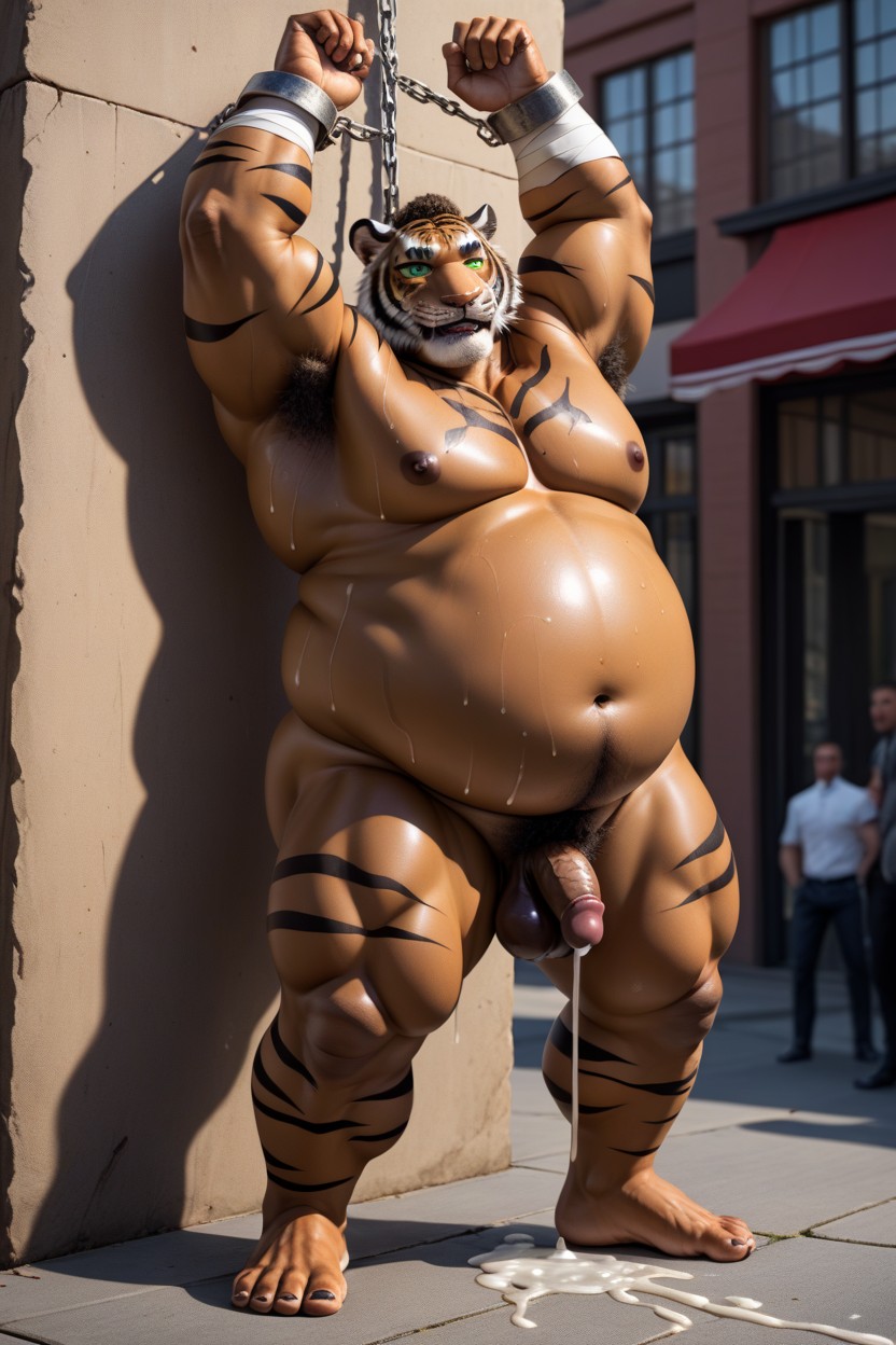 Fat, Sweating All Over, Cum Spraying AI Gay Porn