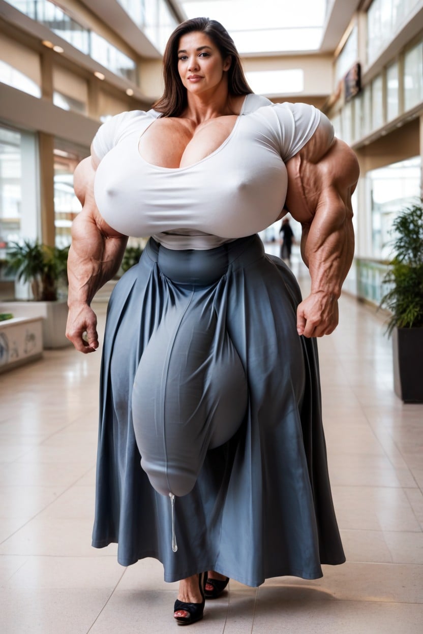 Huge Breasts, Bulge Crotch, Precum Shemale AI Porn