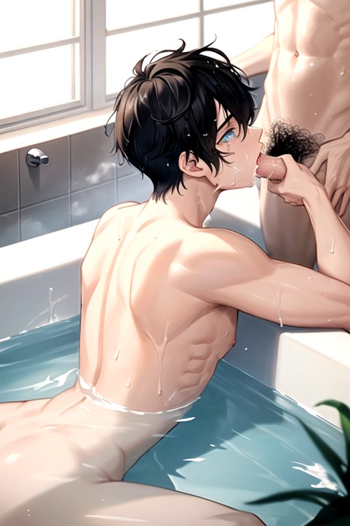 Naked, Multiple_boys, Tiles AI Gay Porn