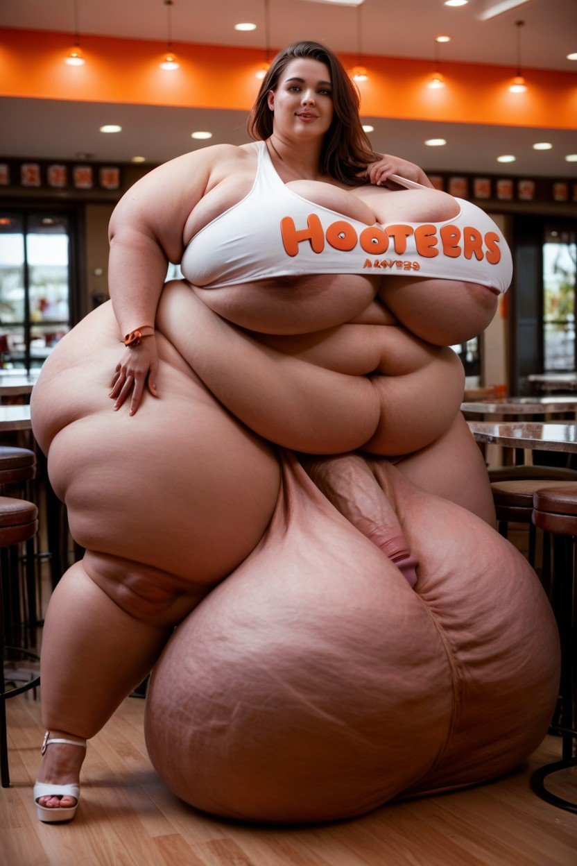 Hooters, Full Body, Breast Expansion Furry AI Porn