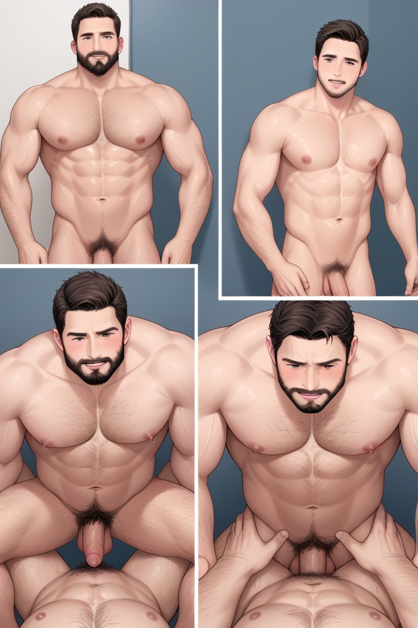 Muscular Male, Beard, DaddyゲイAIポルノ