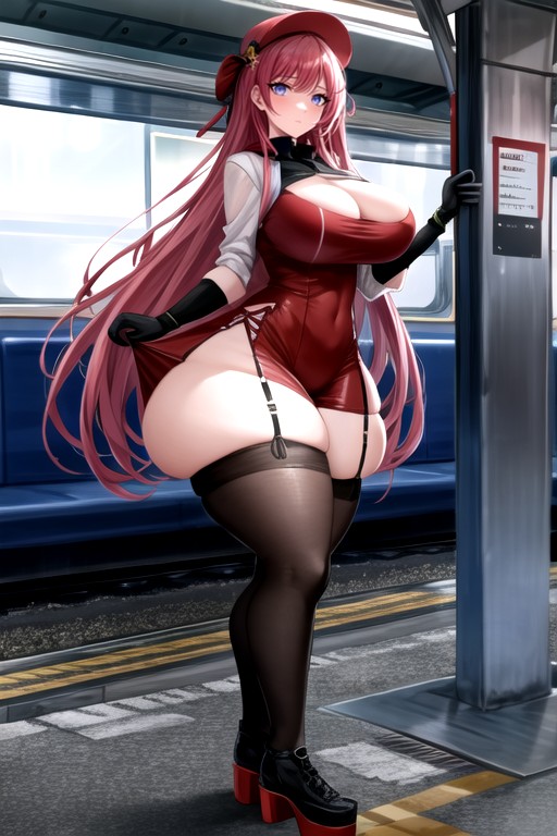 1 Person, Train Station, Large Breast AI Porn