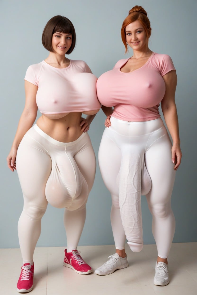 Hyper Saggy Balls Bulge, No Tits, Highly Detailed Hyper Large Ballsack Bulge Shemale AI Porn