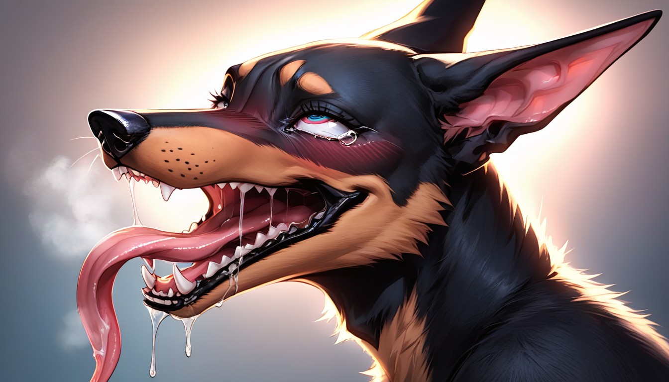 Wet Tongue, Side View, Saliva On Tongue Furry AI Porn