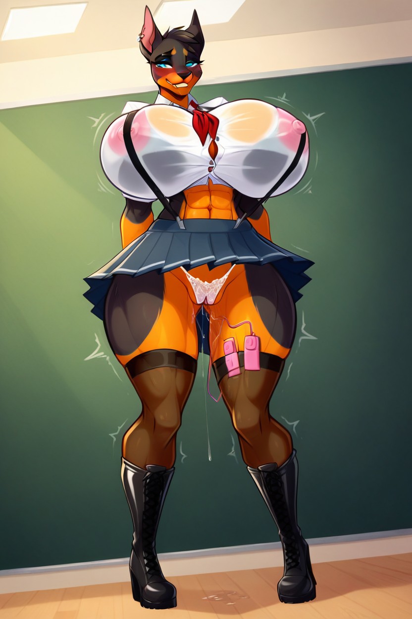 Doberman, Shy, Nsfw Furry AI Porn