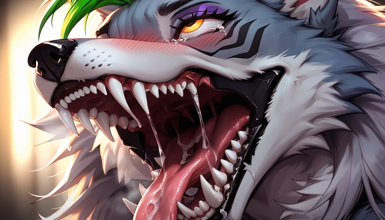 Tongue Hanging Out Mouth, Mouth Agape, Embarrassed Furry AI Porn