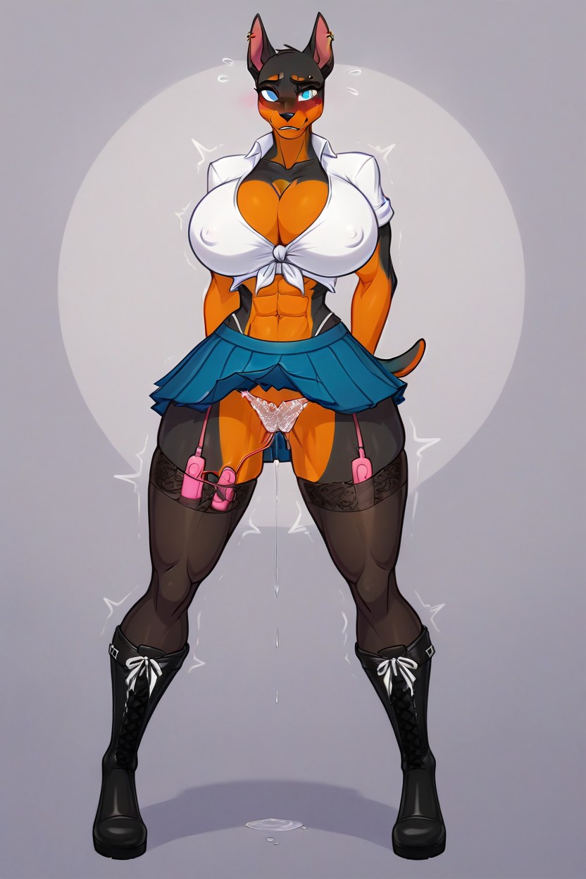 Wide Hips, 1 Person, Embarrassed Furry AI Porn