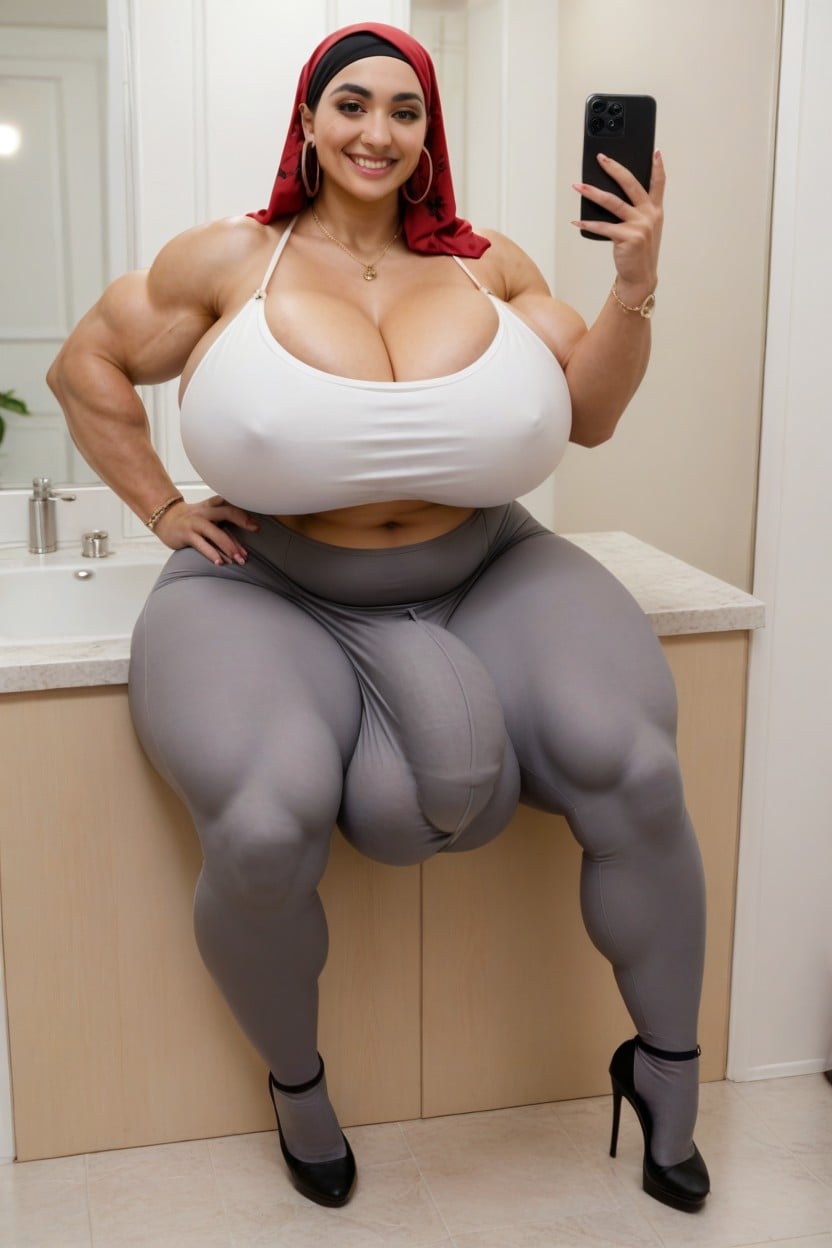 Hijab Futa, 18, Wearing Condom Shemale AI Porn
