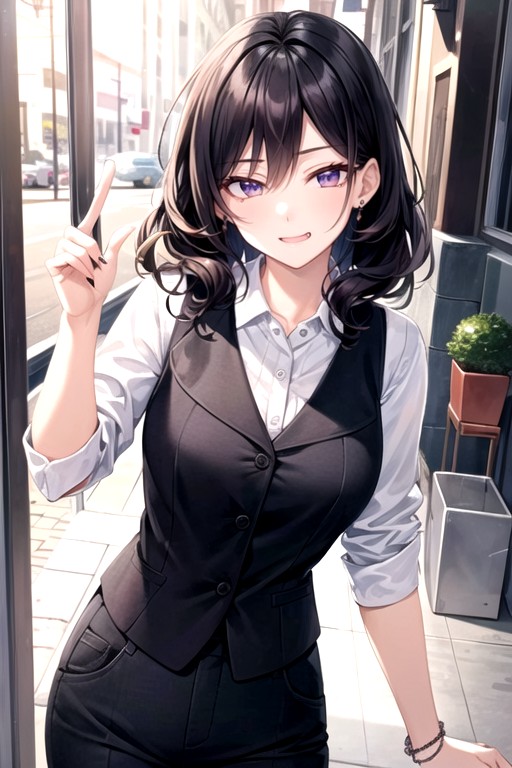 Black Hair, Office Shirt, 20s Hentai AI Porn