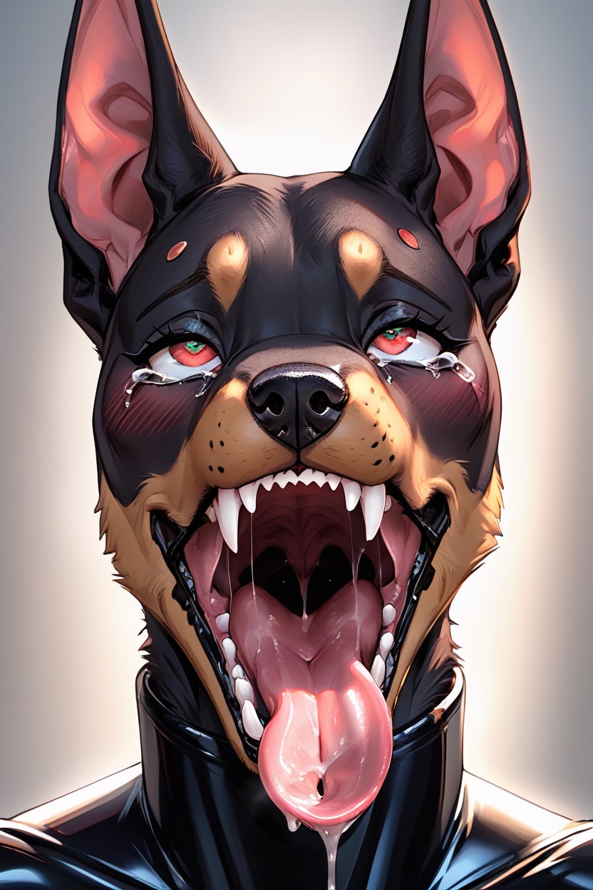 Saliva On Tongue, Canine Mouth, Nsfw Furry AI Porn