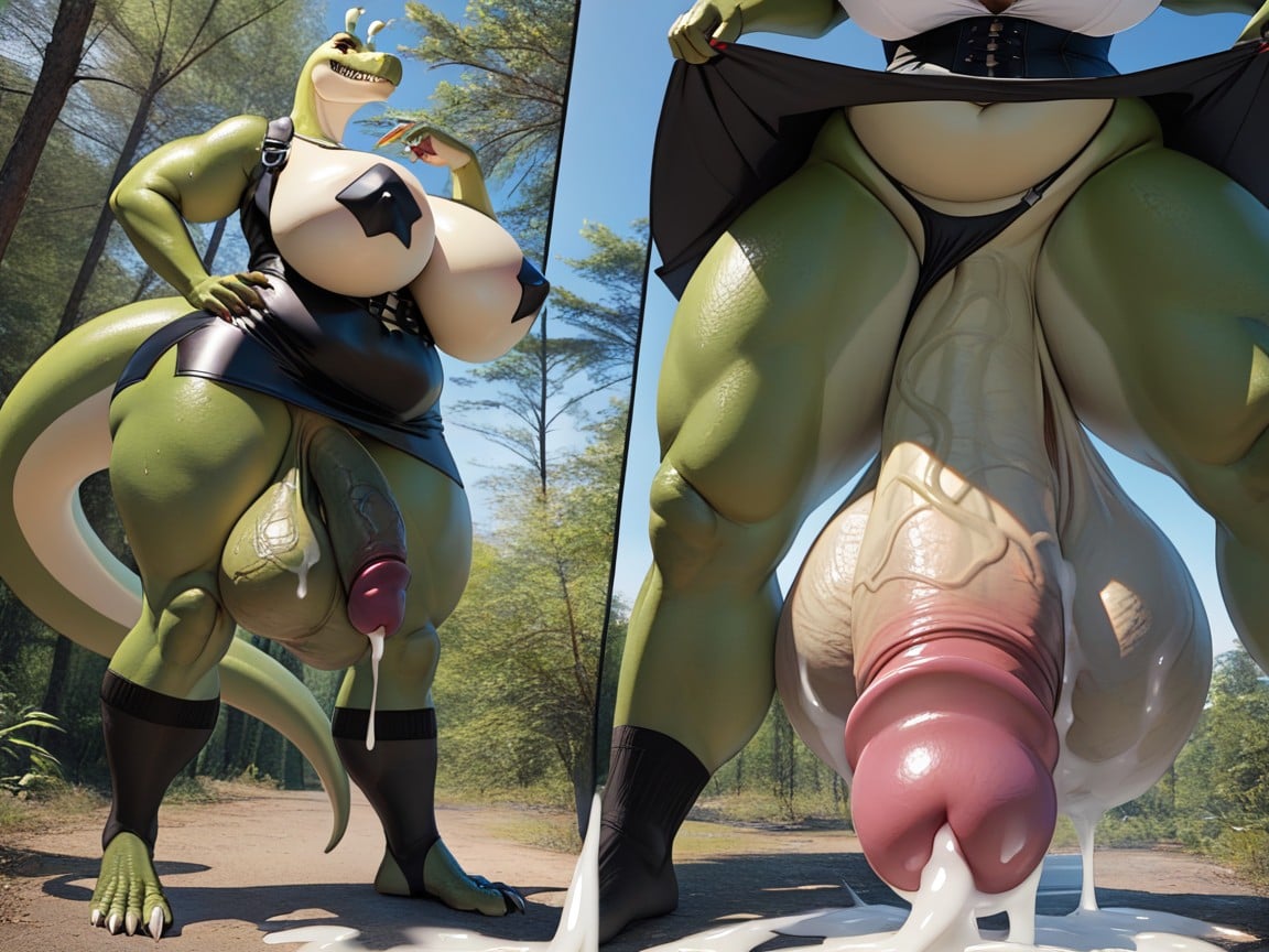 Cumshot, Extremely Large Ass, Ssbbw Futanari Tyrannosaurus Furry AI Porn