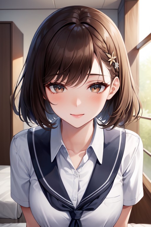 Incoming Kiss, Braided Bangs, Face On Focus AI Porn