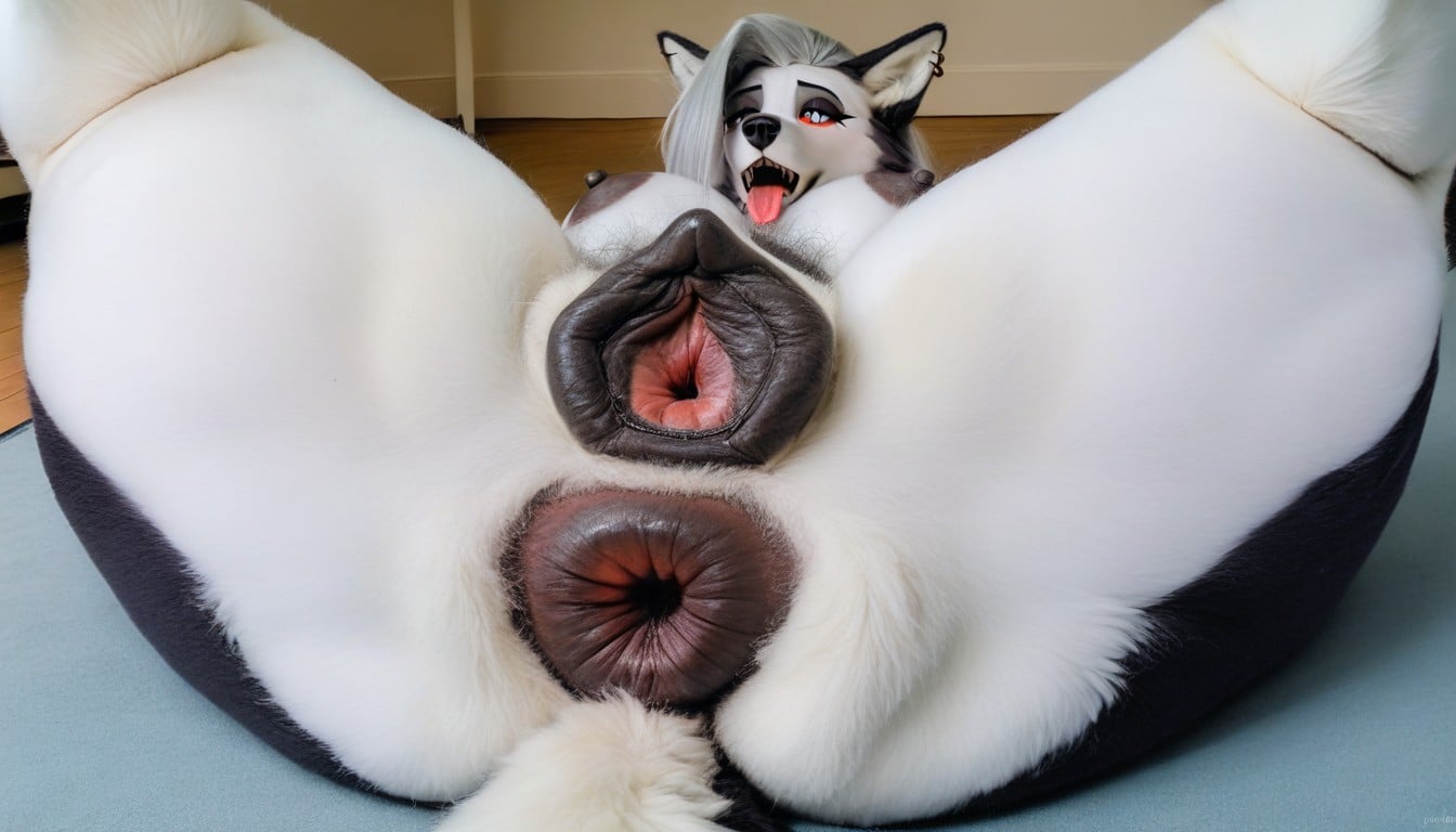 Spreading Ass, Dirty Pussy, Excessive Pubic Hair Furry AI Porn