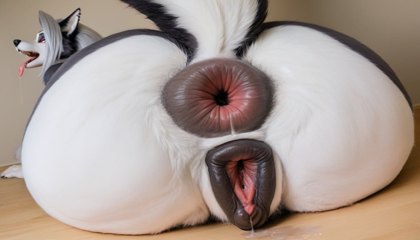 Pussy Juice, Lit From Behind, Canine Pussy Furry AI Porn