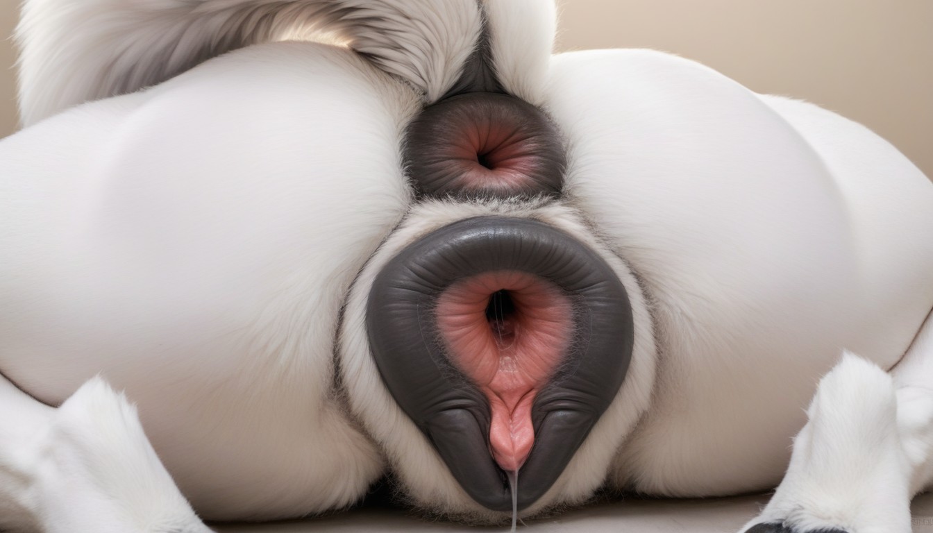 Excessive Pubic Fur, Hairy Pussy, Raised Tail Furry AI Porn