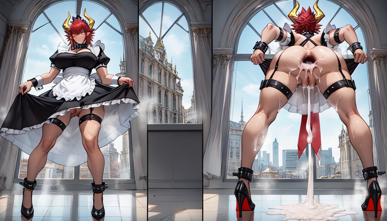 Bending Over, Disgusted, Maid Dress Furry AI Porn
