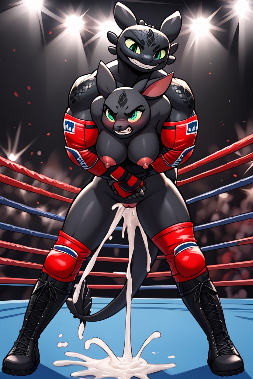 Feminine Figure, Laced Wrestler Boots, Siblings Furry AI Porn