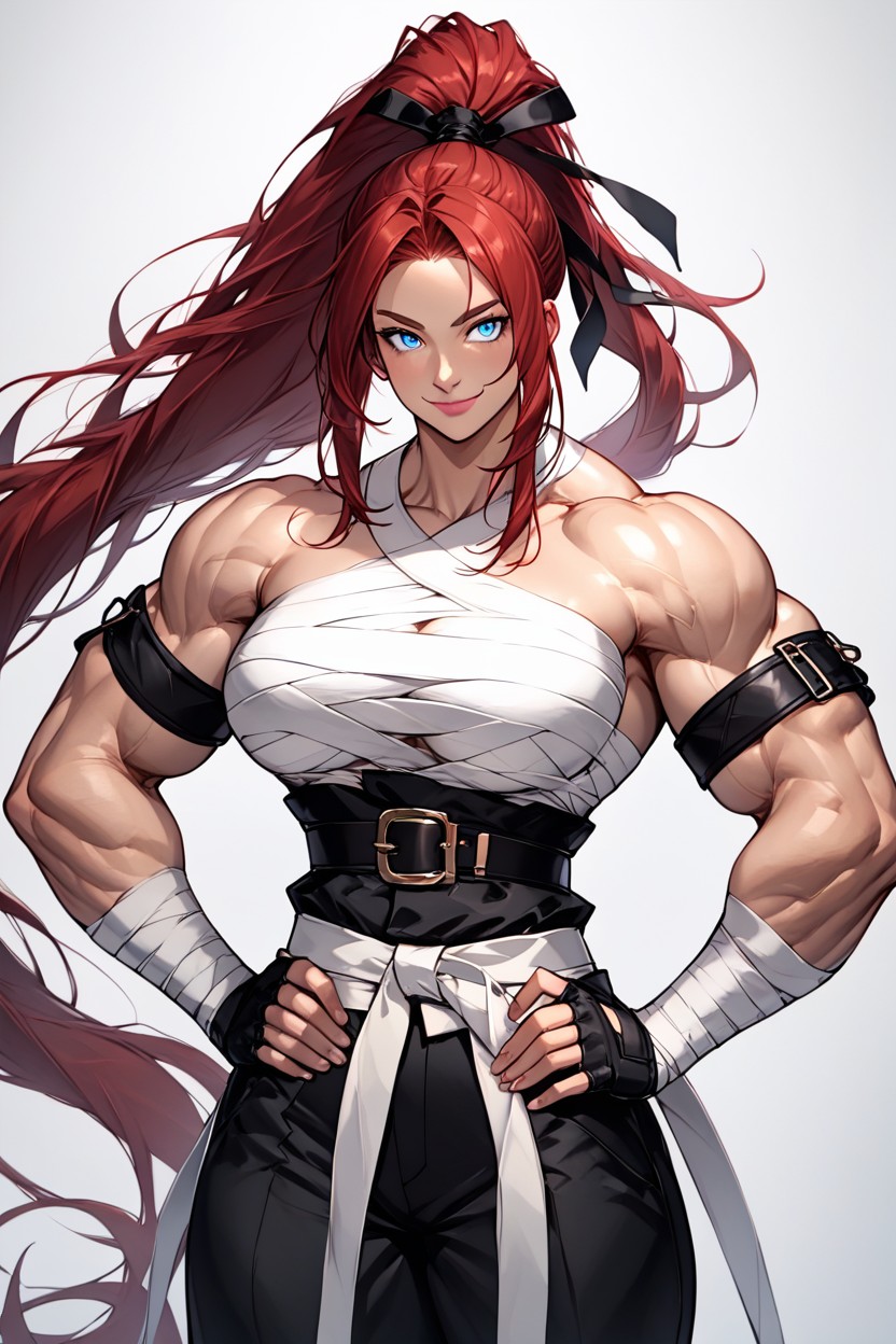 Bandage Tube Top, Long Body, Extremly Muscular Hentai AI Porn