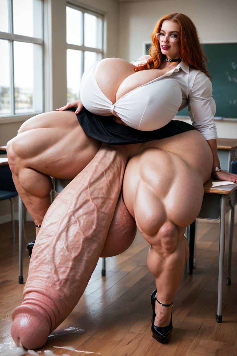 Oiled Skin, Hyper Thighs, Enormous Testicles Shemale AI Porn
