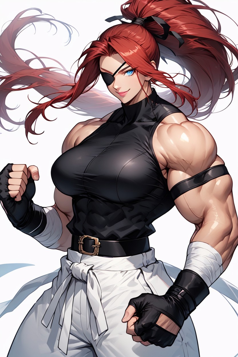 Visible Forehead, Medium Breast, Extremly Wide Shoulders Hentai AI Porn