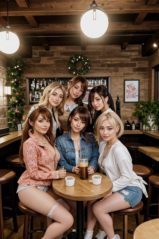 Harem, Bar, Freckles AI Porn