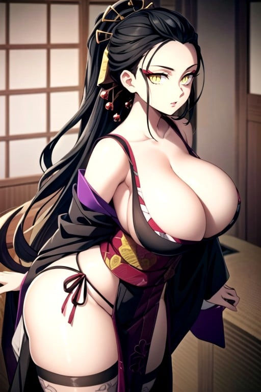 Daki (demon Slayer), Kimono, Vue ArrièrePorno IA