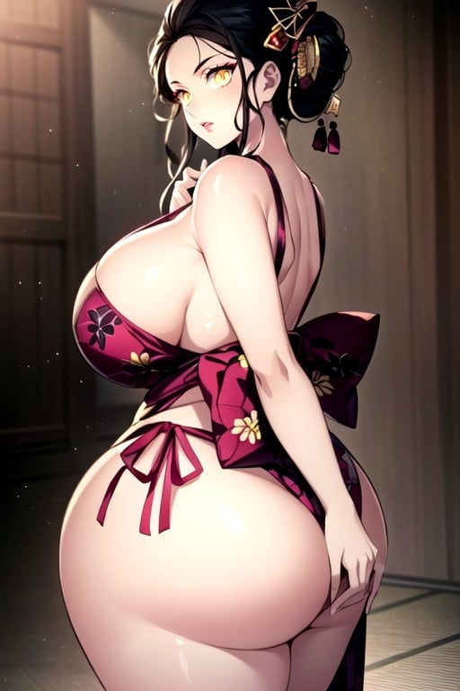 Rear View, Daki (demon Slayer), Kimono AI Porn